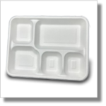 Cureearth 5-Comp Fiber School Lunch Trays